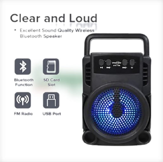 GTS 1360 Portable Rechargeable Mini Wireless Bluetooth Speaker With FM Radio USB & SD Card Supported Super Loud Stereo Sound Mini BT Speaker
